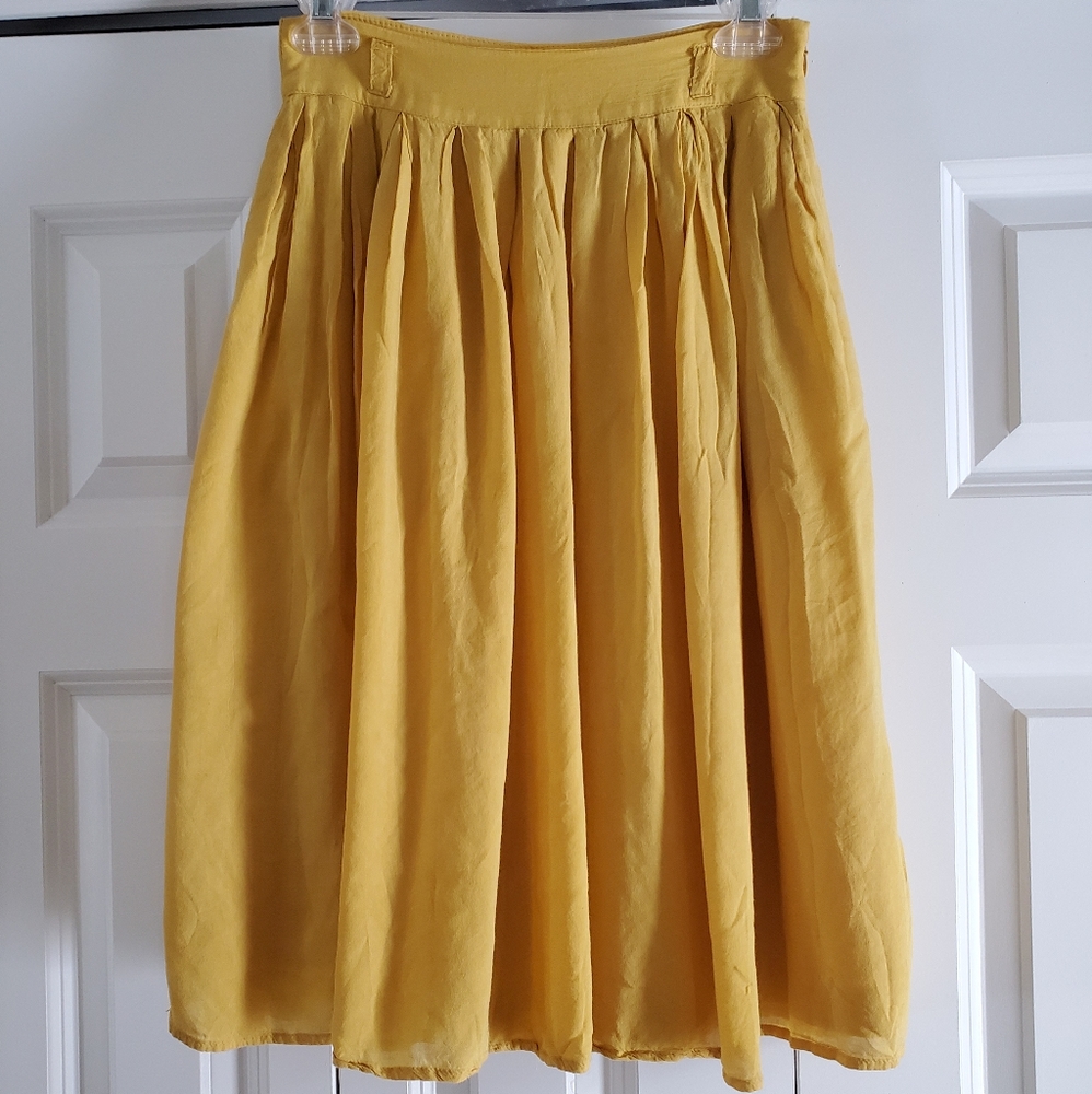 CUSTOM - Mustard fit and flare skirt